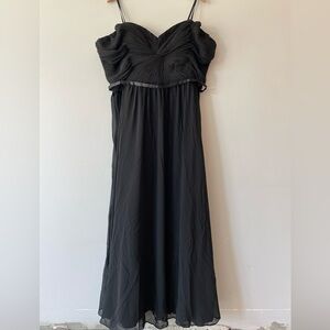 May Queen Couture Formal Chiffon Maxi Black Gown lace up back xl size 24